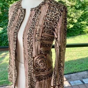 ALEXANDRA ROSATI. Beautiful Patterned Open Front Lightweight Jacket—Cardi ♥️ 4